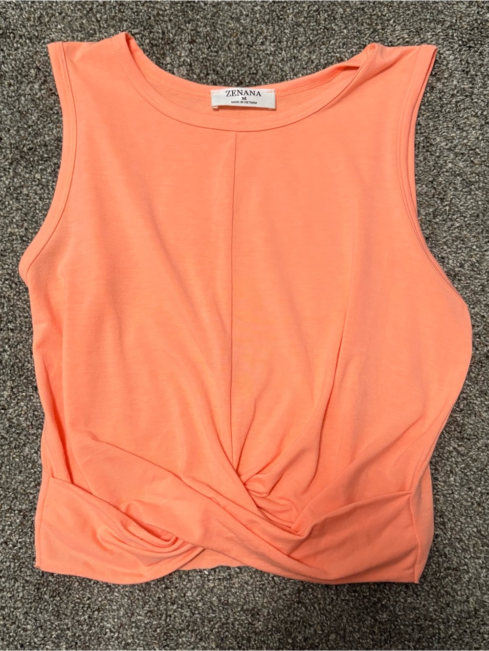 Zenana Outfitters Twist-Knot Sleeveless Tank - Coral